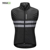 wosawe 2020 men women reflective cycling vest windproof windbreaker running bike bicycle vest hiking fishing sleeveless jacket