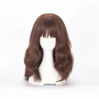 Парик для косплея Гермионе Жан, термостойкие синтетические волосы, длинные, коричневые, волнистые, кудрявые, с шапочкой