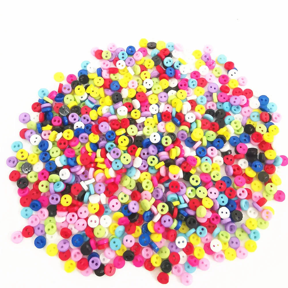 

500pcs 3mm Mixed Mini Tiny Plastic Round Circle Buttons For Doll Clothing Sewing Accessories DIY Crafts