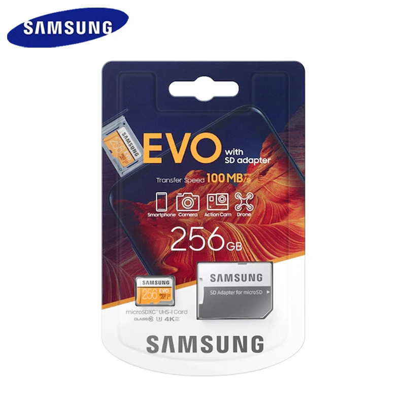 Карта памяти MicroSD Samsung EVO micro SD card 64 г 128 256G Class10 флэш карта C10 UHS I U1 / U3 4K TF карты|Карты