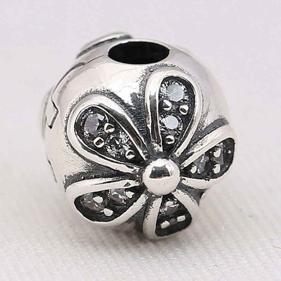 S925 DIY Ювелирные изделия Dazzling Daisies зажимы для пробок Шарм подходит леди браслет