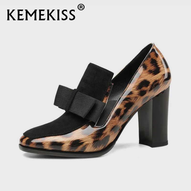 

Туфли KemeKiss женские на высоком каблуке, квадратный носок, бант, модная Милая обувь, Размеры 33-43