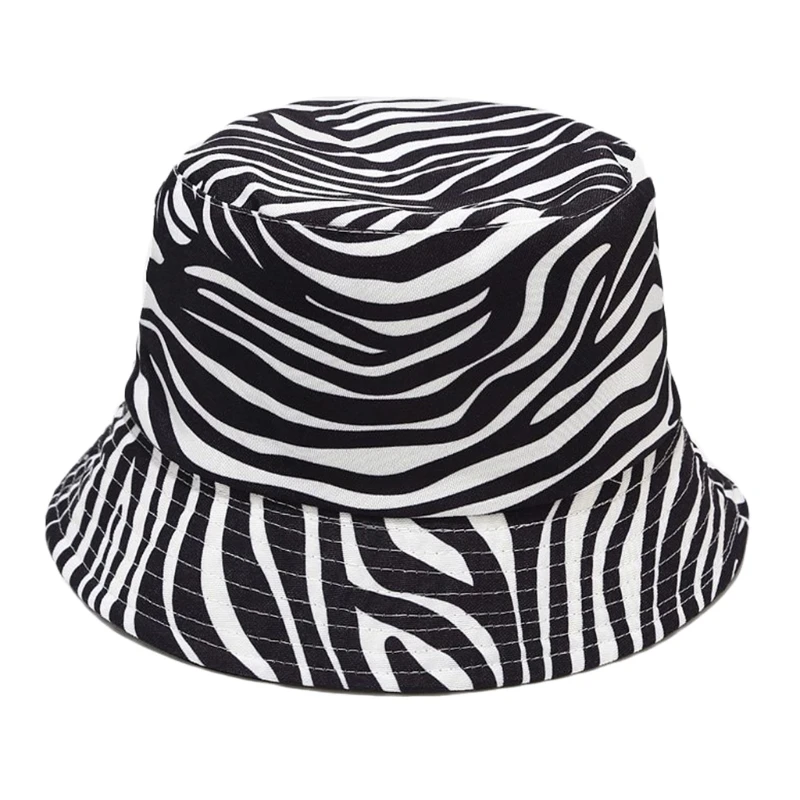

Rainbow Striped Print Bucket Hat Reversible Wide Brim Sunscreen Fisherman Cap