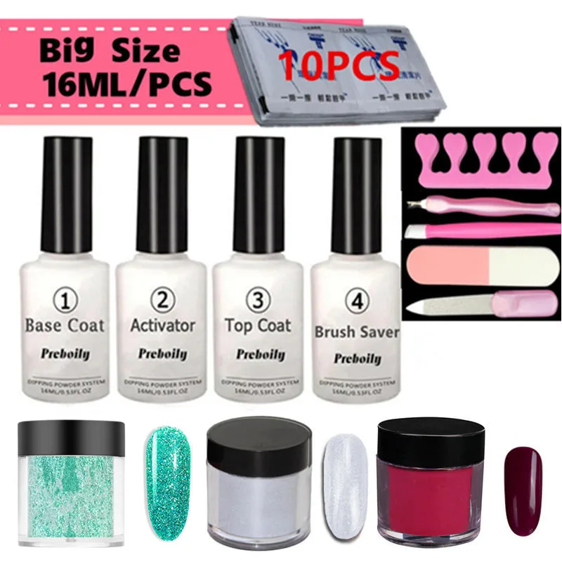Set3 13-в-одном высокое глянцевое покрытие комплект порошок Гвозди 10 г/шт. порошок 16 мл Лак для ногтей комплект Dip порошок для проведения дезинфекции в маникюрном салоне - Цвет: Set3