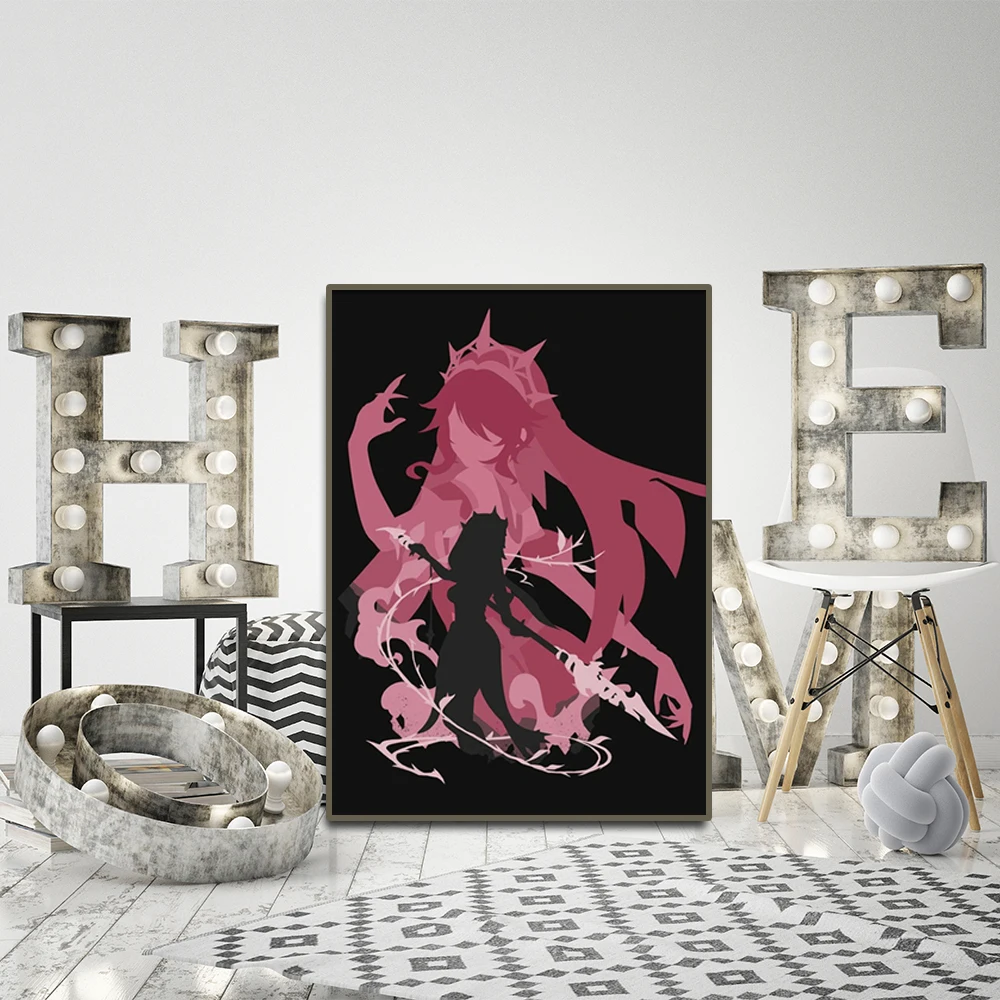 Игровой постер Genshin Impact Картина на холсте и принты Аниме из мультфильмов