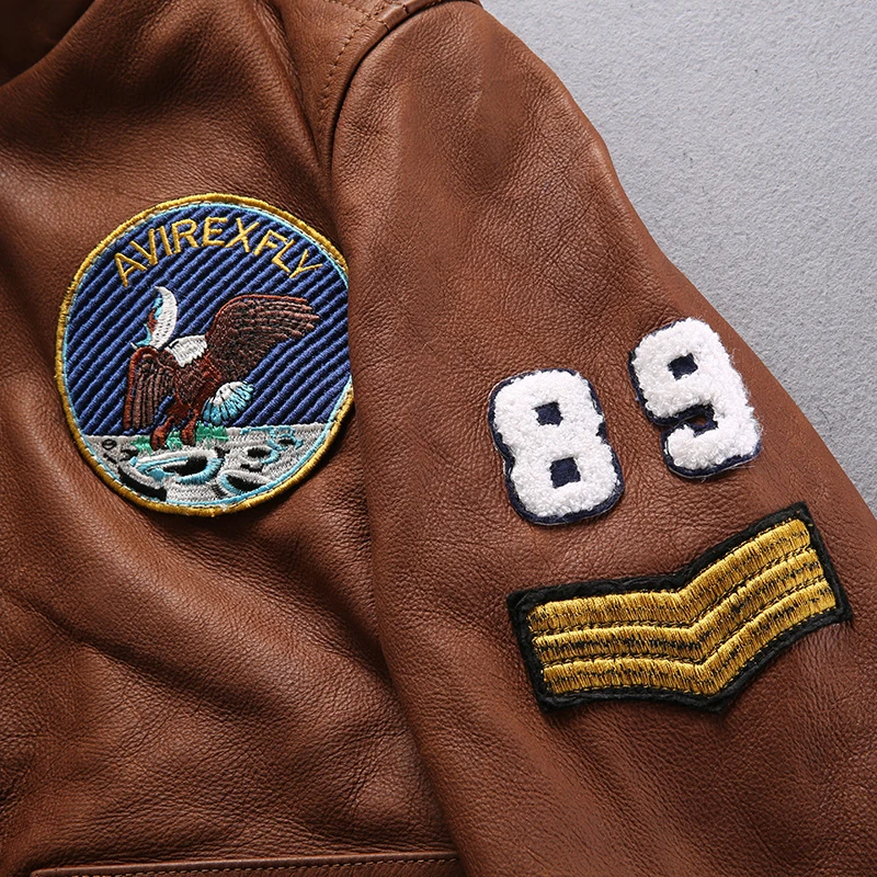 

Air Force Men's Flight Coat Vintage Fur Collar Soft Sheepskin Motorcycle Biker Jacket Warm Bomber Jackets Fast Ship Free