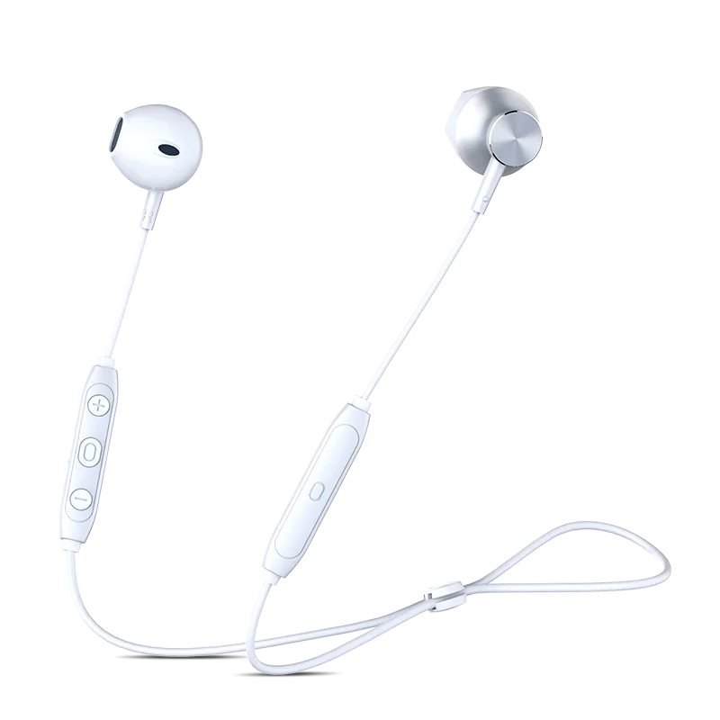 Langsdom Neckband Sports Bluetooth Earphone L5B portable super Bass stereo with Microphones Wireless gaming Headset L5 for music - Color: White L5C Magnetic