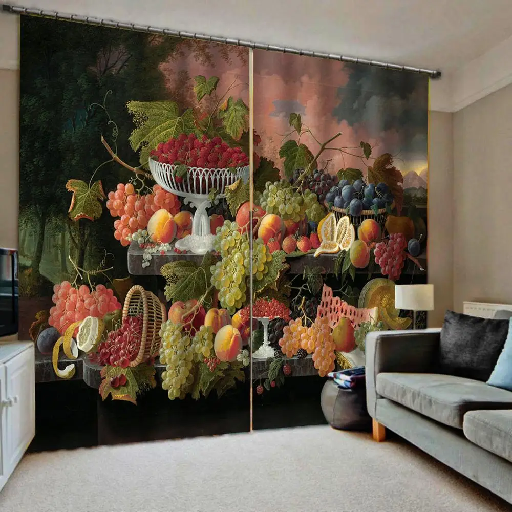 Красивые фото Модные индивидуальные 3D шторы картина маслом с изображением леса