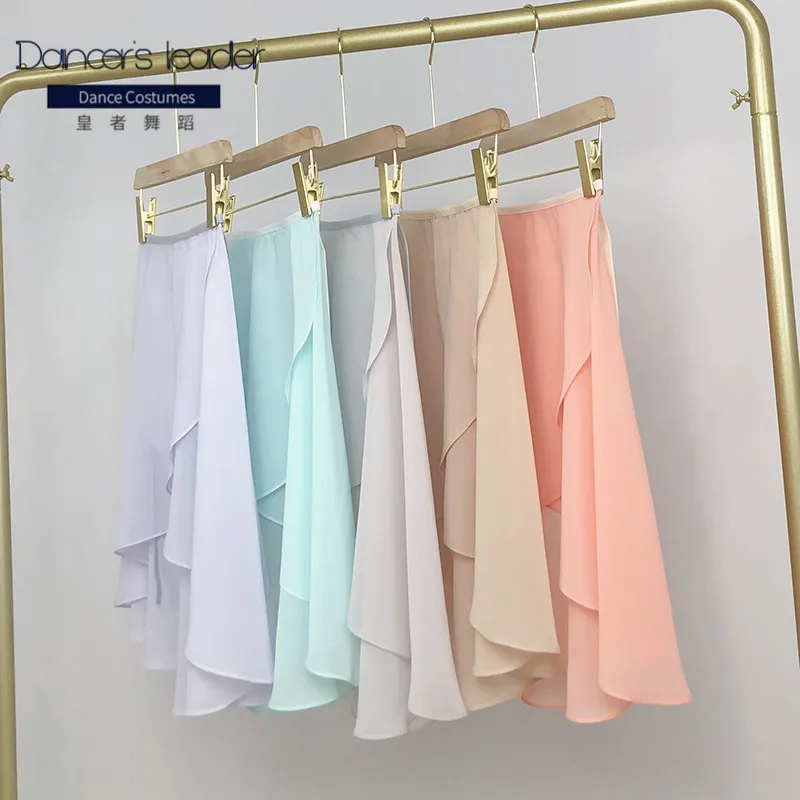 

Ballet Short Skirt Lace Up Long Skirt Chiffon Women's Dance Skirt Gymnastics Practice Skirt Adult Ballet Lyric Skirt