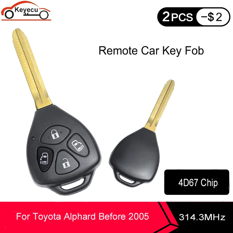 KEYECU 2 шт./лот Новый Сменный дистанционный автомобильный брелок 4 кнопки 314 3 МГц 4D67