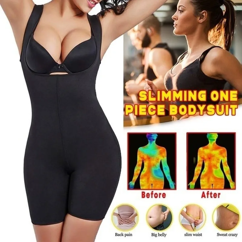 

ZITY Women's Trainers Elastic Open-Bust Neoprene Full Bodysuit Shaper Zip Sauna Slimming Sport Wear Onesies Waist Trainer