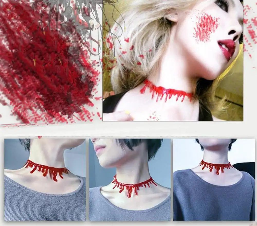 Украшения на Хэллоуин страшные крови Капельное ожерелье анализаторы VampireCostume