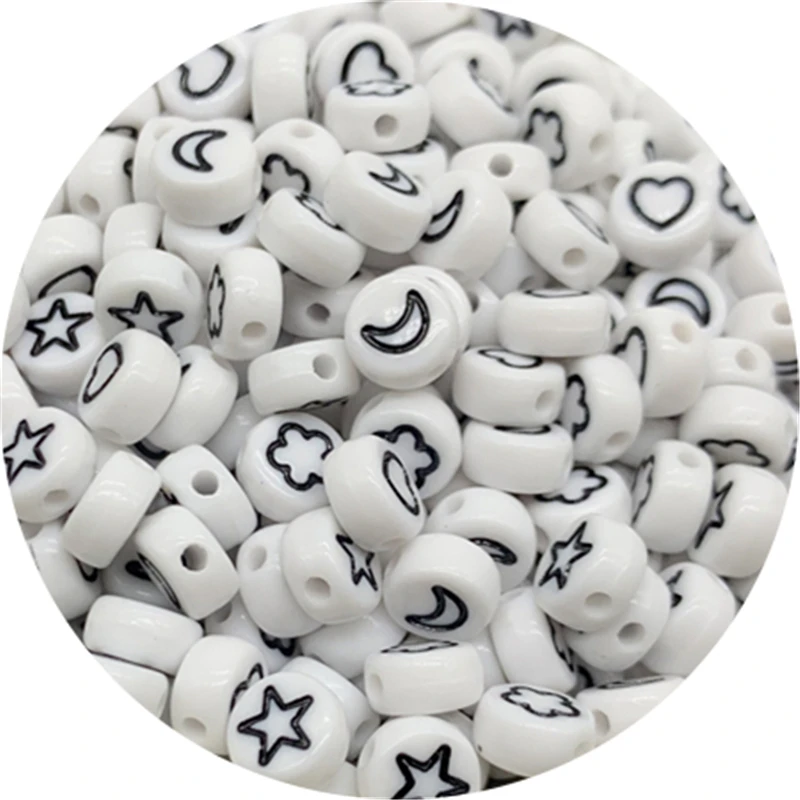100 шт./лот 7 мм звезды и луна бусины овальной формы акриловые бусины-разделители