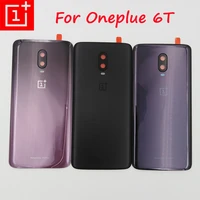 original oneplus 6t back battery cover rear door housing case repair replacement parts for one plus 1 6t with camera lens frame