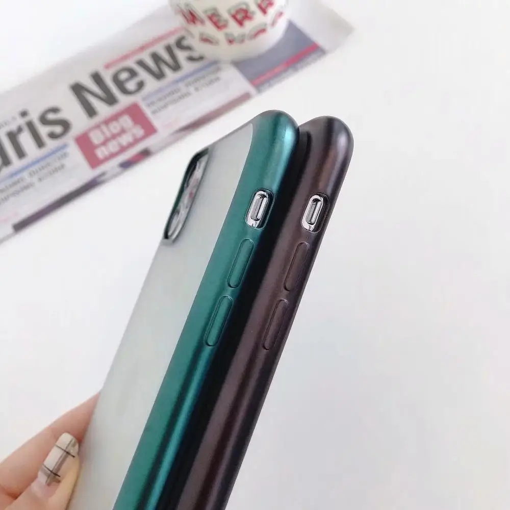Матовые мягкие чехлы из ТПУ с покрытием для Iphone 11 Pro XR XS MAX X 8 7 6 хромированные