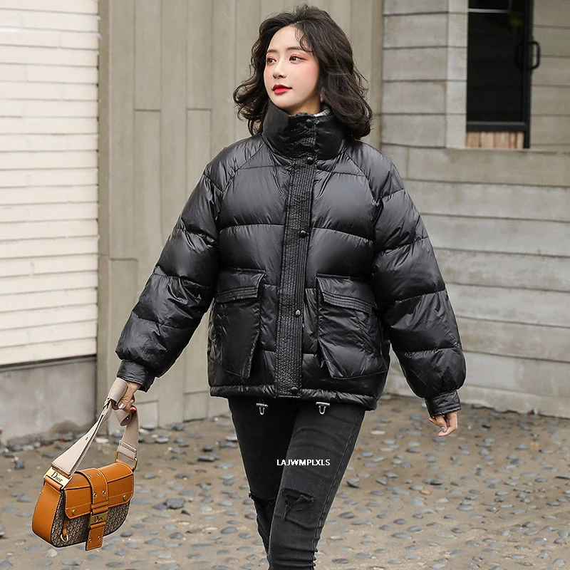 2021 Новый черный/оранжевый/белый/розовый зимняя куртка для женщин длинные толстые