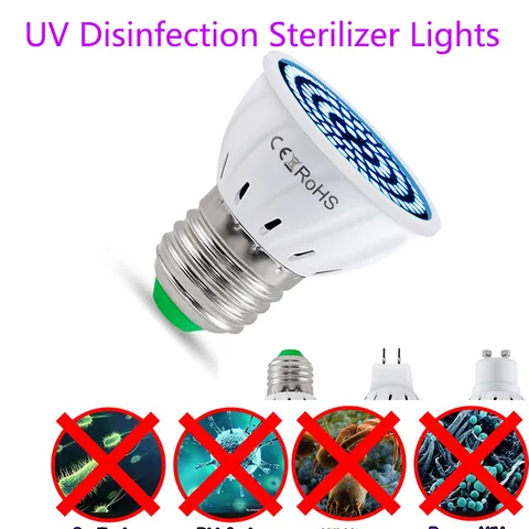 Бактерицидная лампа GU10 УФ-стерилизатор для дезинфекции, освещение переменного тока 220 В, озоновая лампа E27 MR16, комнатная Ультрафиолетовая лампа для дезинфекции вирусов