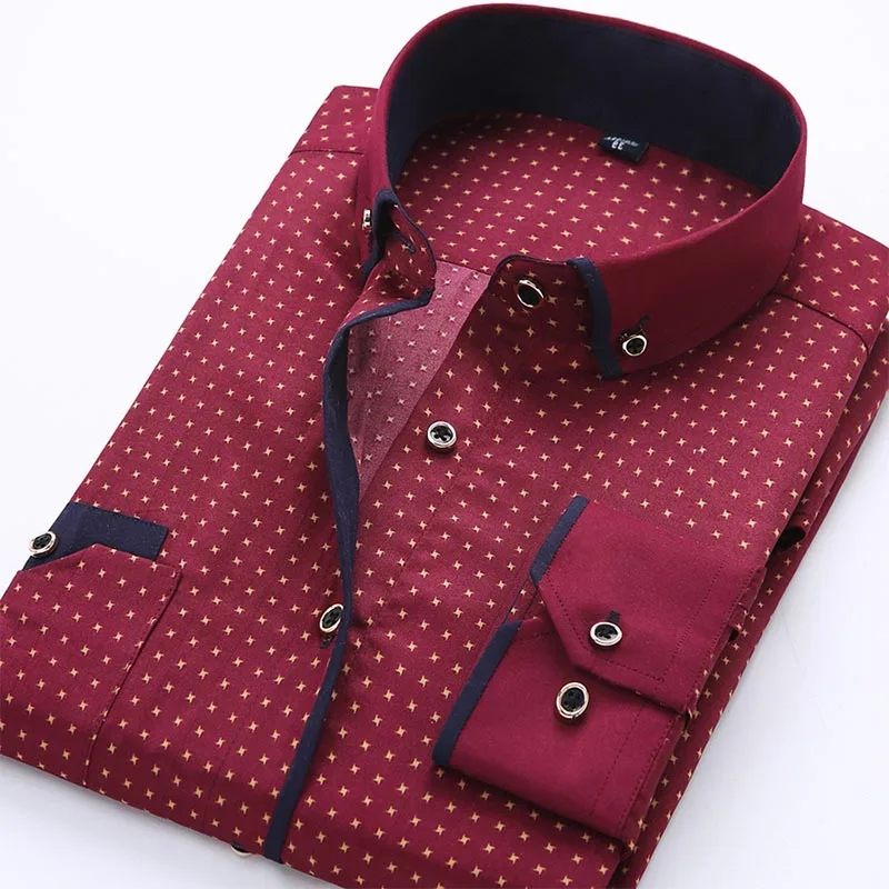 2020 мужские платье в деловом стиле рубашка большого размера Модная Повседневная с