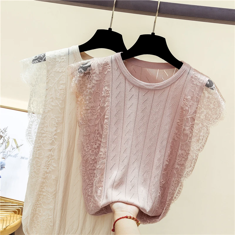 Новинка 2019 летняя женская Сетчатая футболка без рукавов с круглым вырезом