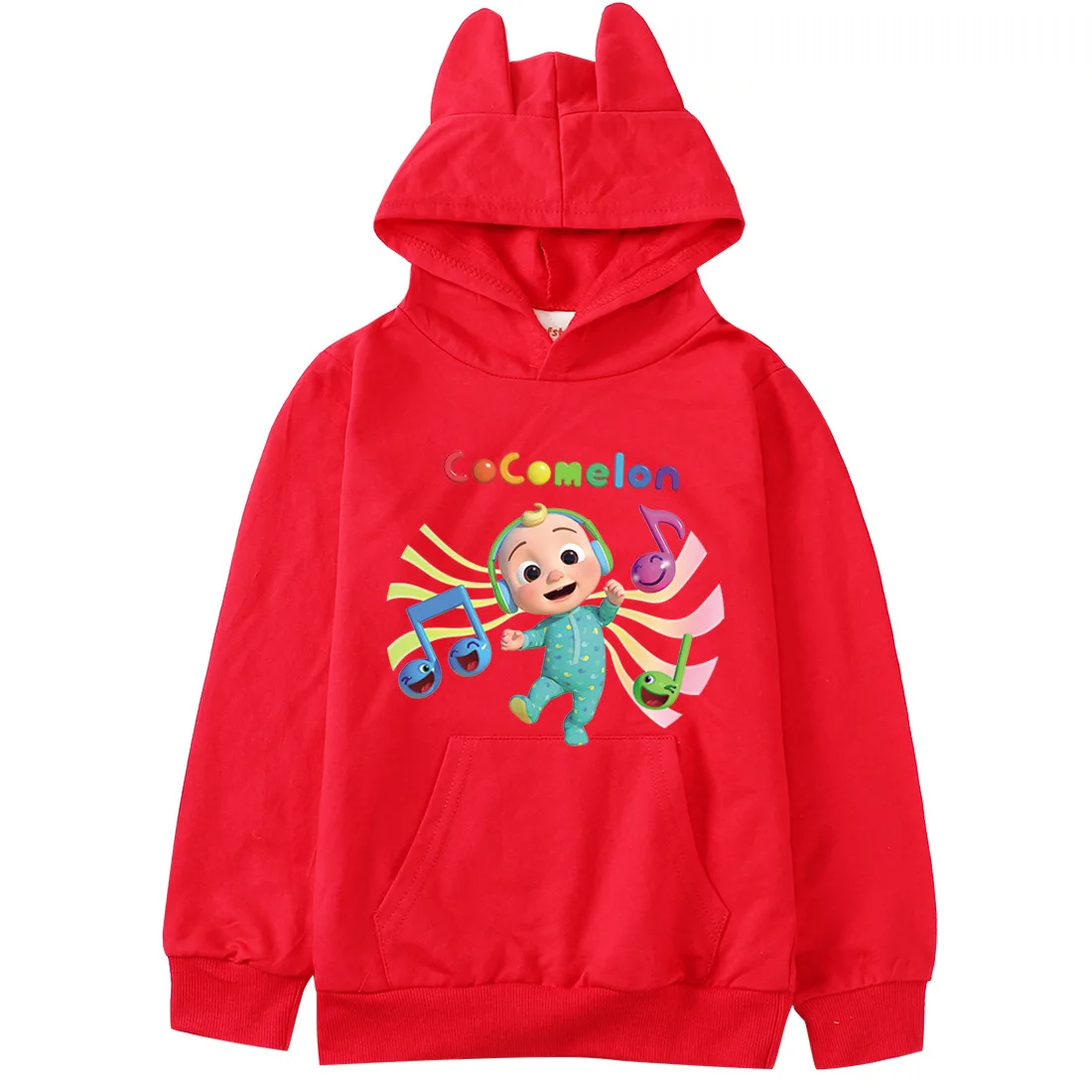 

New JJ Cocomelon Hoodie Kids Sweatshirts with Cat Ear Toddler Girls Fall Clothes for Baby Boys Sweaters Children Casual Outwear