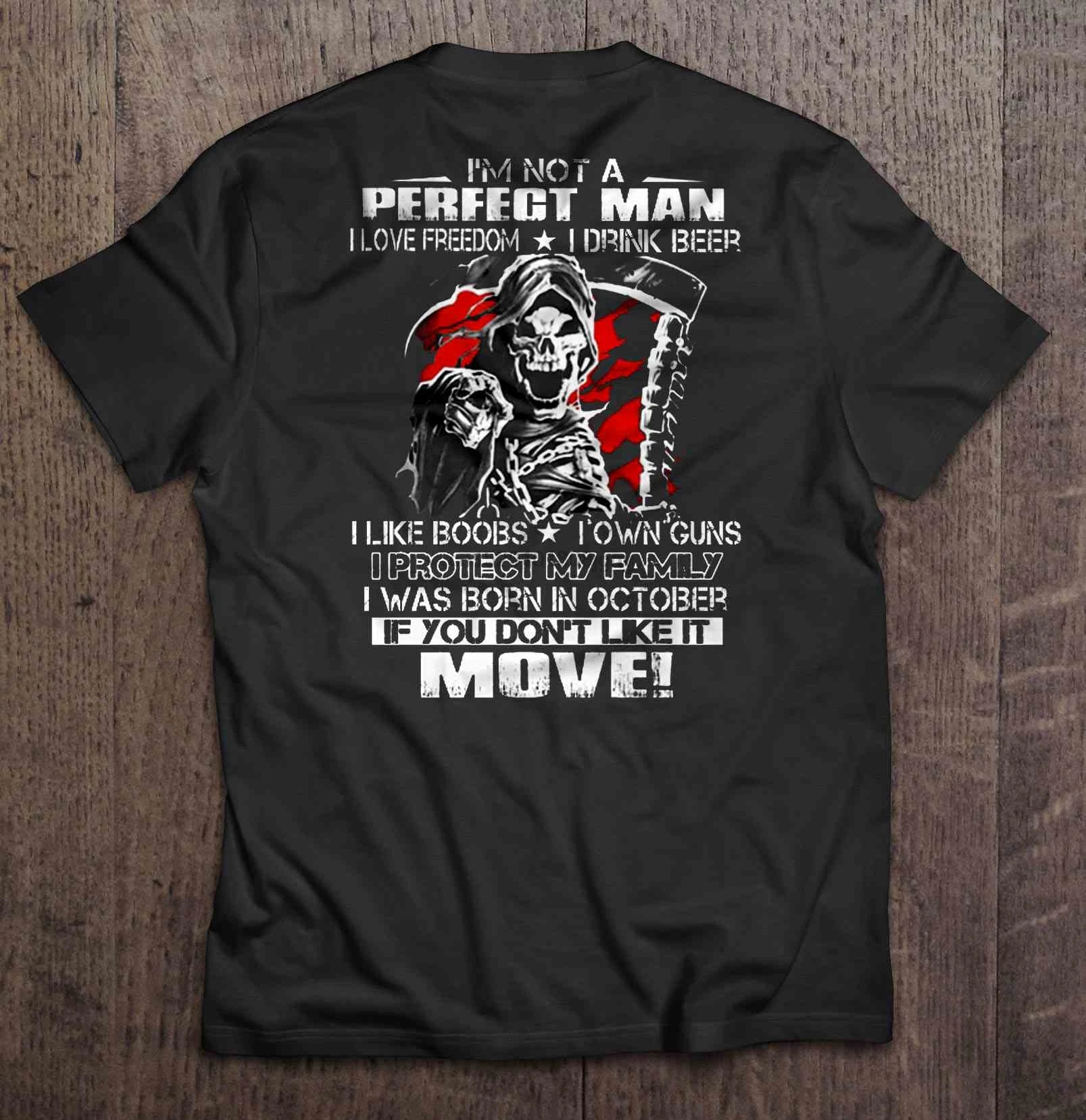 Мужская футболка я не идеальный человек люблю свободу пью пиво был рожден в