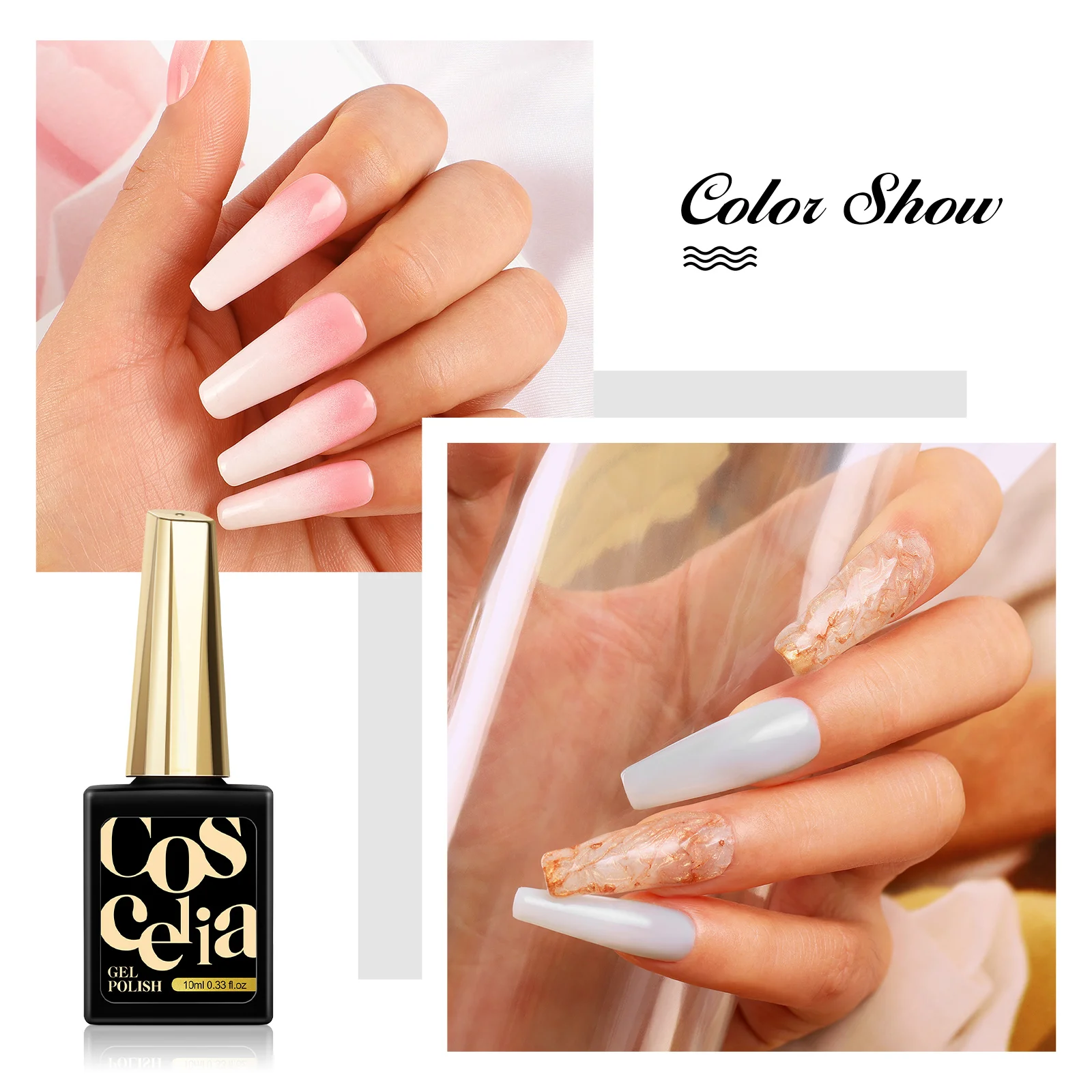 

COSCELIA Nail Polish Kit Glitter Decorations Manicure Set With UV LED Lamp Semi Permanent Paint Hybrid Nails Gel Tools