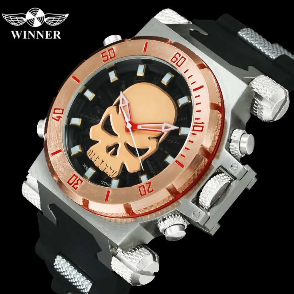 Часы наручные WINNER Мужские кварцевые в стиле стимпанк роскошные модные