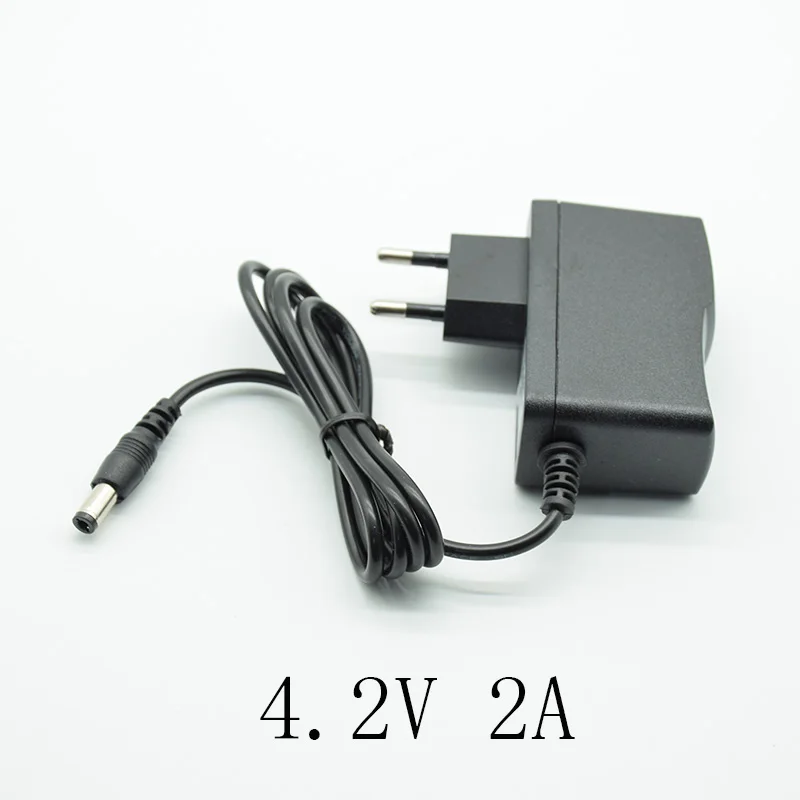 4.2V 2A 4,5 в 1 а 100-240 В адаптер переменного тока DC 4,2 в 1 а 4,2 в 2 а 1000/2000 мА блок питания зарядное устройство ЕС вилка 5,5 мм* 2,5 мм(2,1 мм) переменного тока в постоянный ток - Цвет: 4.2V 2A