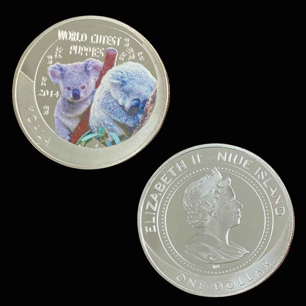 2014 г. щенки мира коала узор Елизаветы II серебряная монета для коллекции подарок |