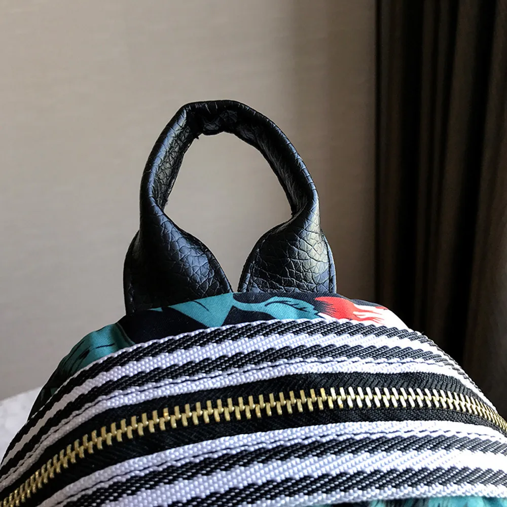 25 # простой женский рюкзак с милым принтом кожаный на шнурке сумки для