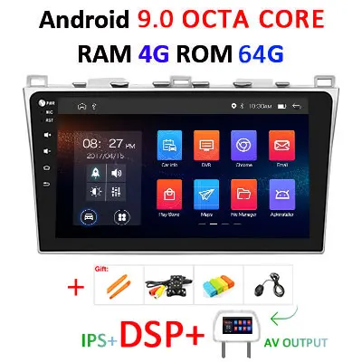 10," ips экран DSP 4G 64G Android 9,0 Автомобильный gps для Mazda 6 2008- стерео ПК Поддержка BOSE аудио система без dvd плеера - Цвет: 9.0 4G 64G DSP-AVOUT