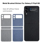 Металлическая матовая наклейка для телефона с защитой от царапин для SAMSUNG Z Flip3 5G Back + переводная матовая пленка на петли для Galaxy Z Flip 5G кожаный чехол