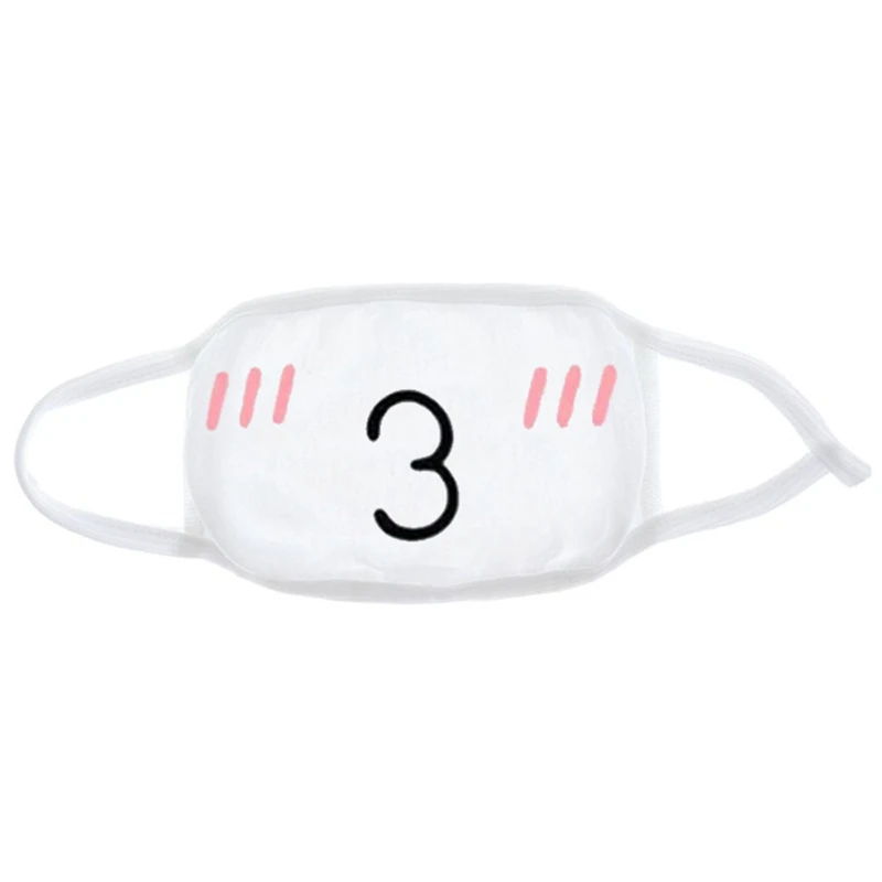 Navy Blue Fashion Expression Mouth Mask Anime Cotton Mouth Mask Unisex Mask Mouth-muffle Dustproof Respirator Cute Anti-Dust Mouth Covers - Color: Navy Blue
