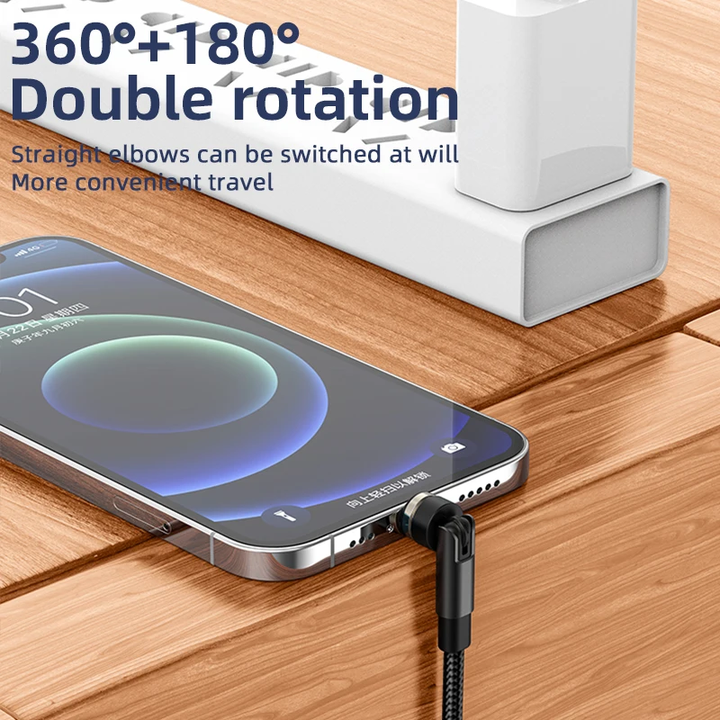 

Magnetic Line of Force Micro Type-C USB Line Magnetic Charge 540 Degree Rotating Line Usb Type-C 1m 2m 3 in 1 Super Fast Charge