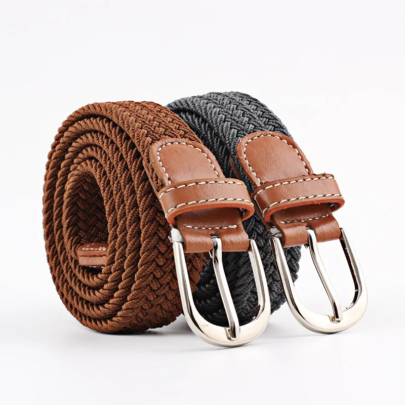 

New High Quality Fashionable Elastic Canvas Belts For Women Knitted Buckle Adjustable Belt Male Canvas Belts For Jeans 2.5cm
