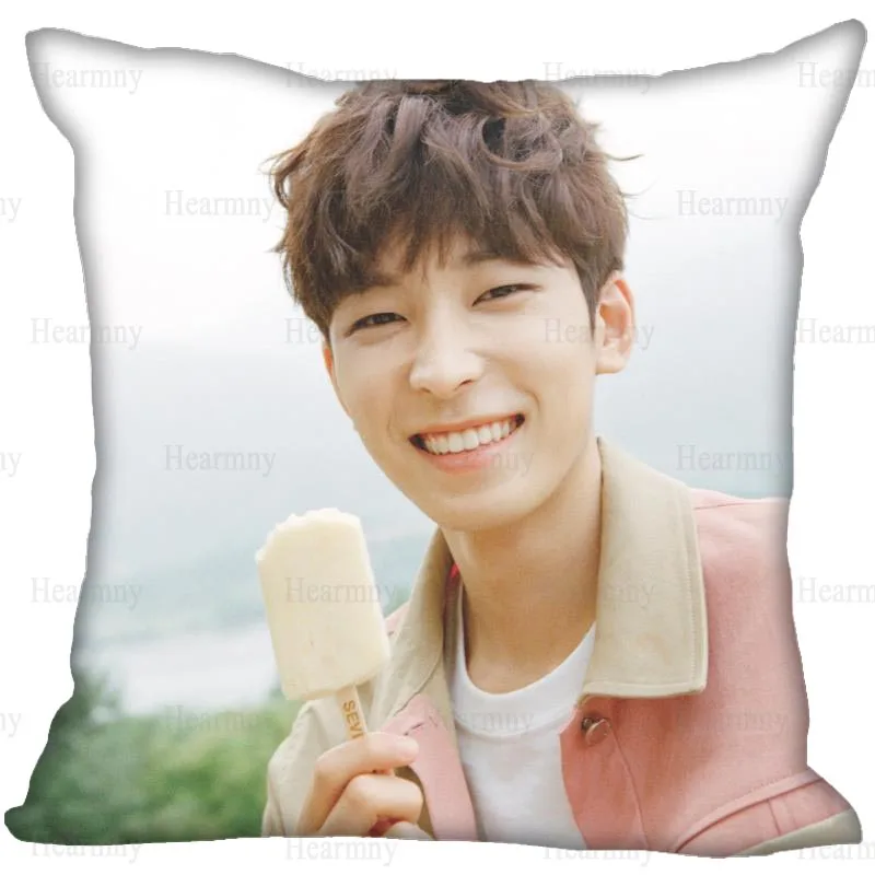 Чехол для подушки KPOP Seventeen WONWOO декоративный Шелковый чехол невидимый на молнии