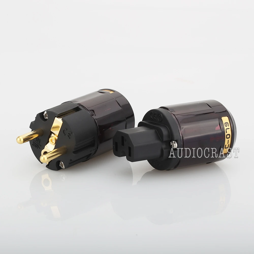 Привет конец пара P-079E+ C079 24k позолоченный ЕС разъем питания ac шнур питания Вилки