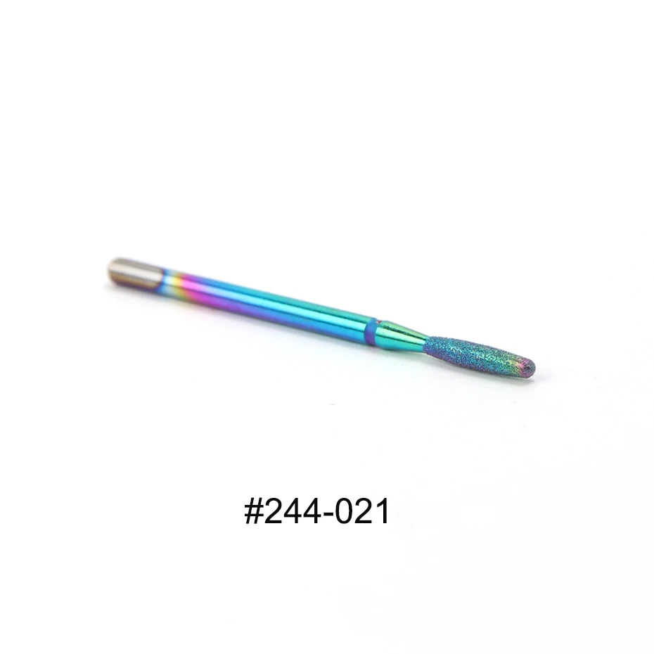 244-021 1 шт. радужные стальные сверла для ногтей, алмазные сверла, карбидные фрезы, электрические маникюрные сверла машины, аксессуары, инструмент BE1514 - Цвет: 244-021