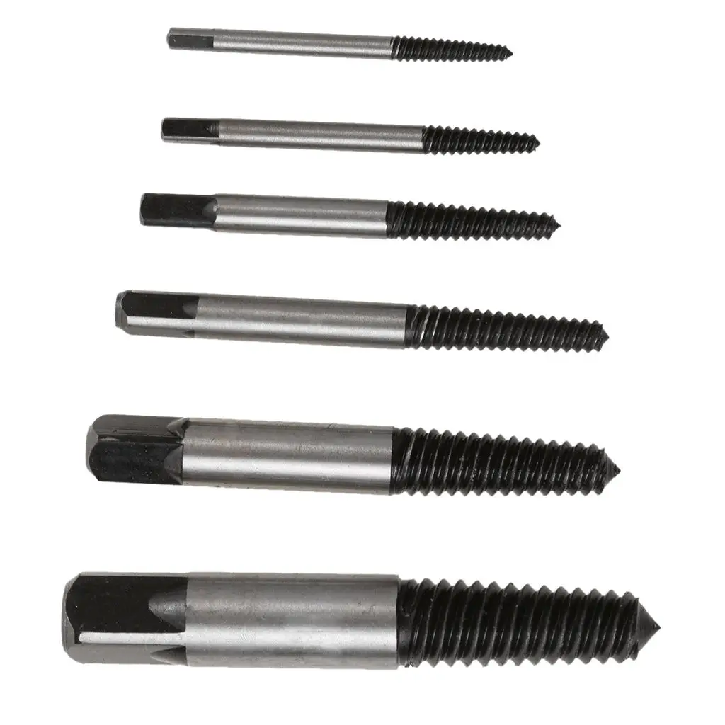 

6x 4-25mm Small - Large Screw Extractor Set In Case Broken Stud Bolt Remover