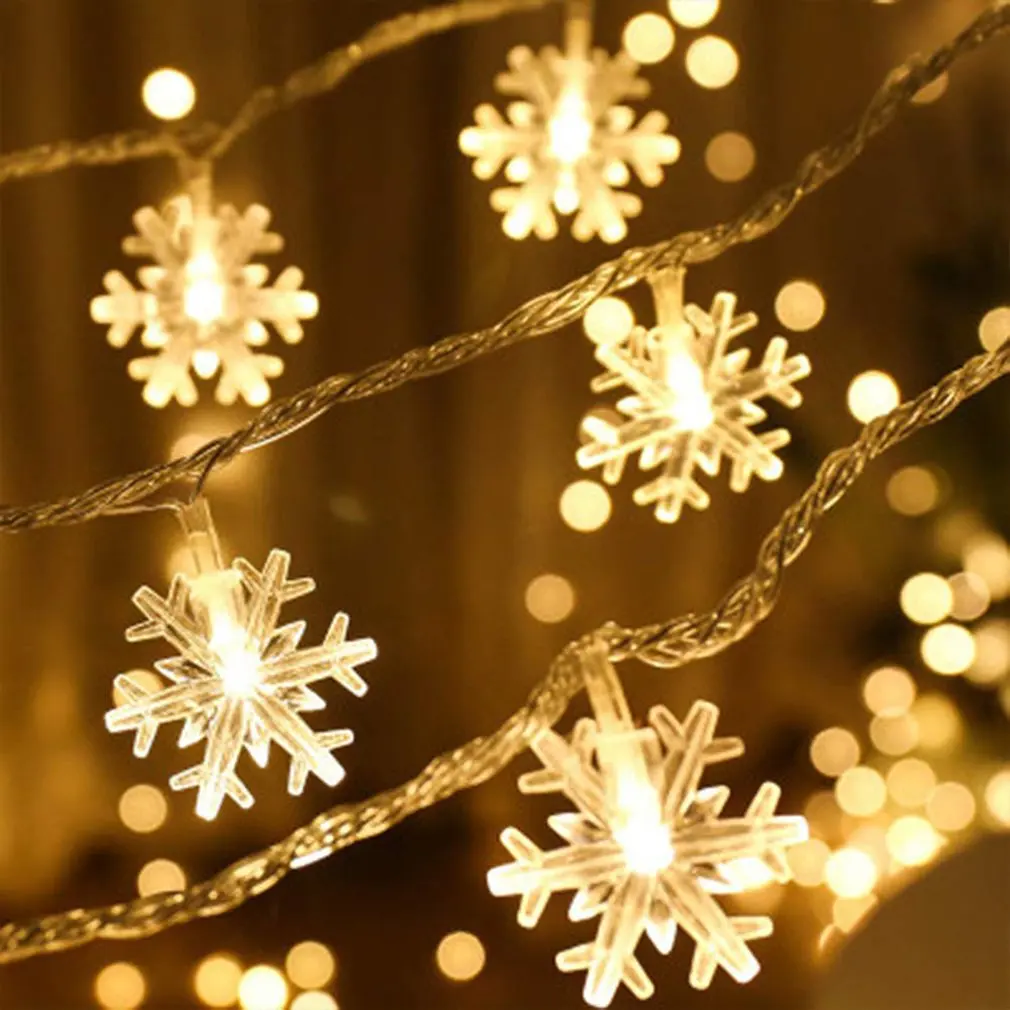 

6m 40LED Snowflake LED Light Christmas Decor For Home Hanging Garland Christmas Ornaments Xmas Decor Noel Navidad New Year 2022