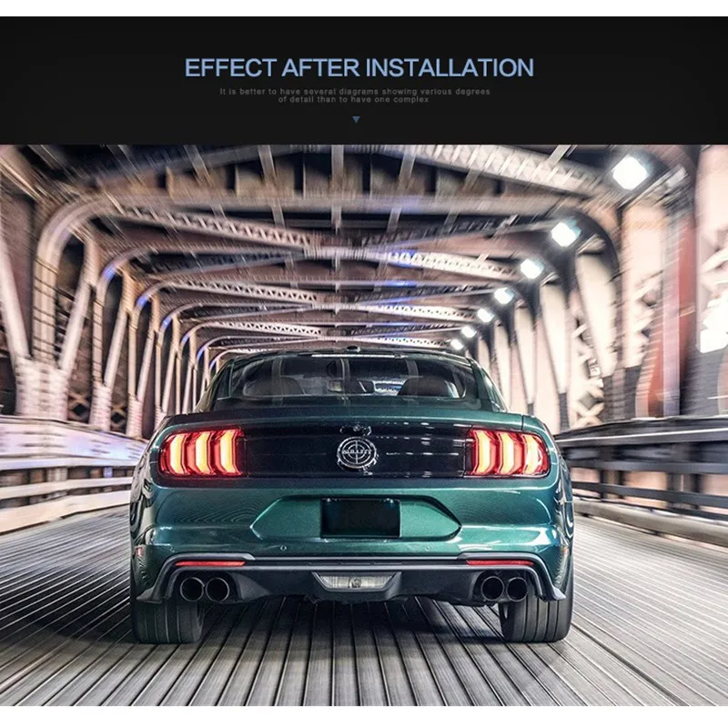VLAND завод дизайн для Mustang задние фонари- для Европы Версия светодиодный задний фонарь и желтый сигнал поворота