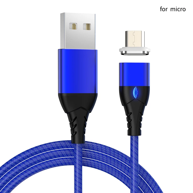 1m blue micro usb Tongyinhai Micro USB кабель Магнитный USB C Тип быстрой зарядки шнур для передачи данных для huawei 3A быстрое зарядное устройство магнитный разъем - Цвет: 1m blue micro usb
