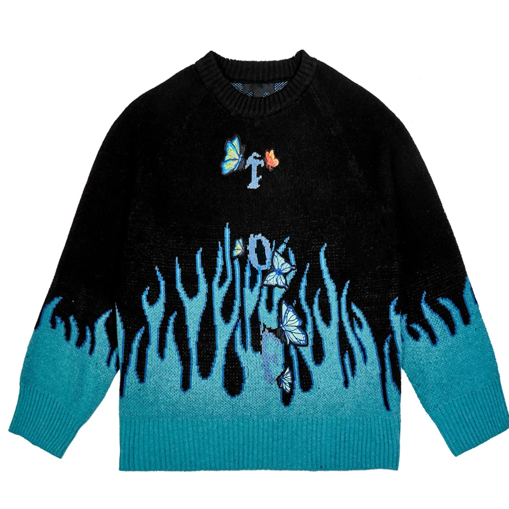 

Женский трикотажный свитер с вышивкой в виде банана