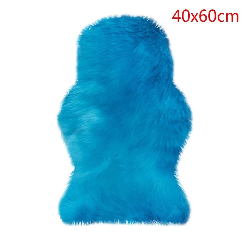 40x60cm deepblue DIDIHOU мех искусственный овчина ковер ворсистая шерсть мягкие теплые ковры для гостиной моющееся сиденье коврик пушистые ковры - Цвет: 40x60cm deepblue