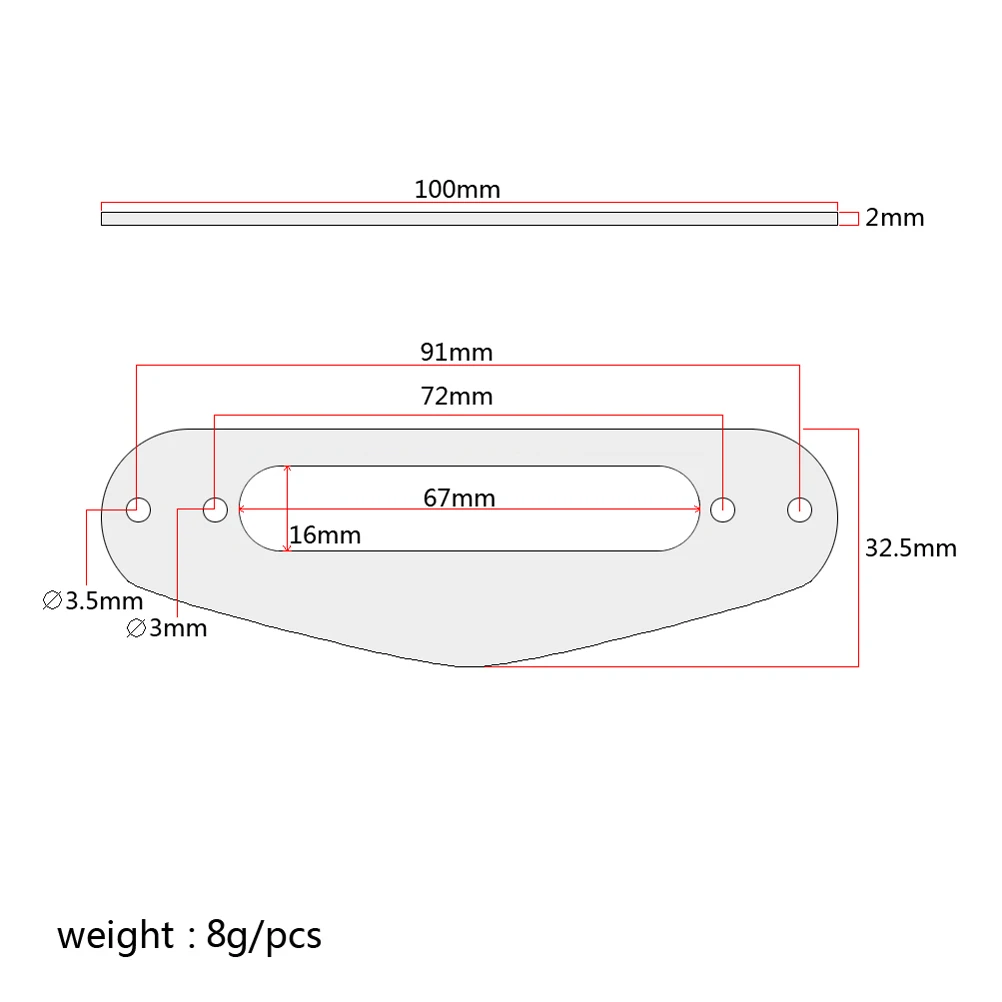 Guitar Pickup Frame Mounting Ring Single Coil Flat Humbucker for TL Style Electric Guitars GB408C | Спорт и развлечения