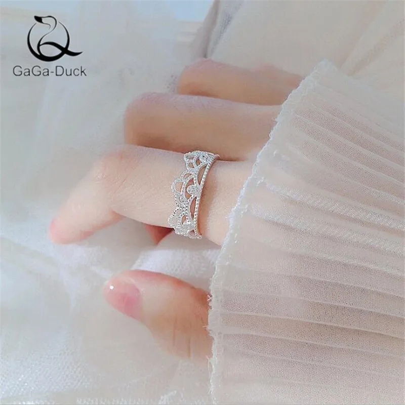 Женское кольцо в виде короны открытое ювелирное изделие из стерлингового