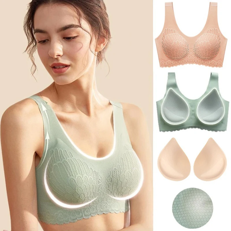 

3PCS/lot Latex Seamless Bra Women Push Up Underwear Cooling Gathers Latex 4.0 Female Intimate Plus Size Comfortable Bralette