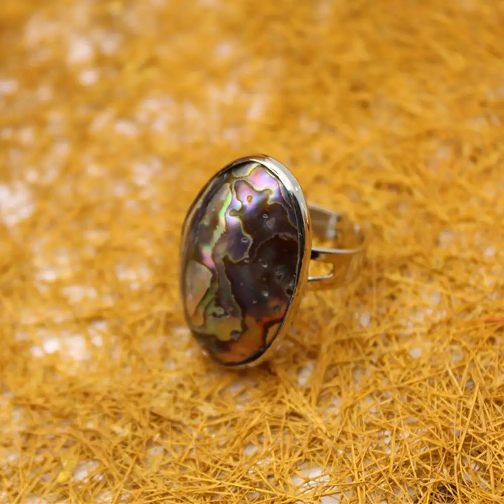 

Wholesale 12pcs Irregular Random Shape Multicolour Natural Stone Abalone Shell Handmade Treat Rings for Women Jewelry Free