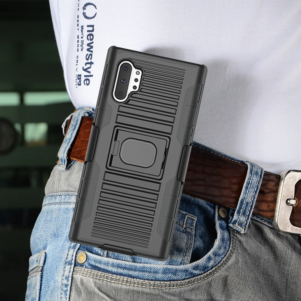 Чехол для телефона samsung Note 10 + полный защитный чехол кольцо держатель Зажим ремня