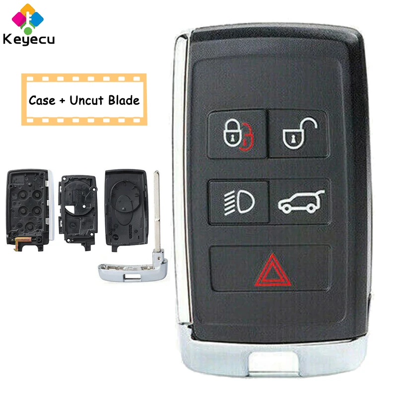 KEYECU умный дистанционный автомобильный чехол для ключей с 5 кнопками FOB Land Rover Range